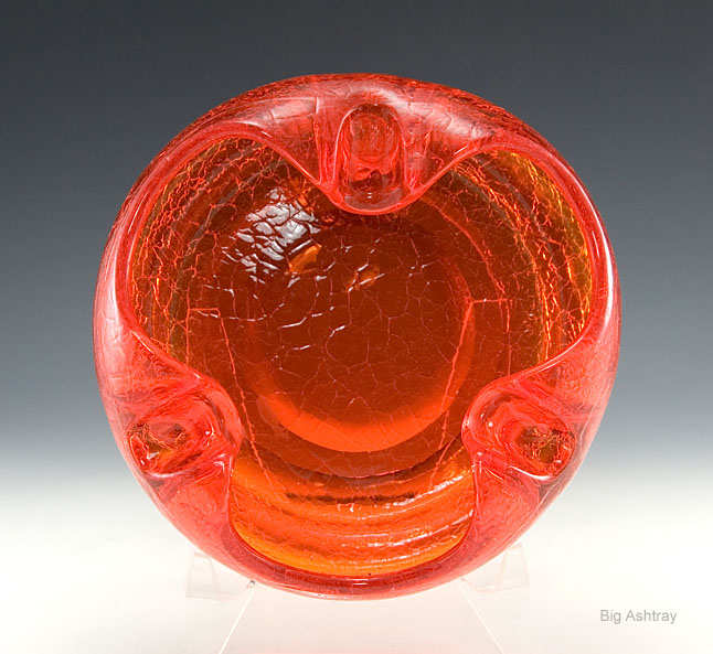 Tangerine Dream Vintage Crackle Glass Cigar Bowl - Image 2