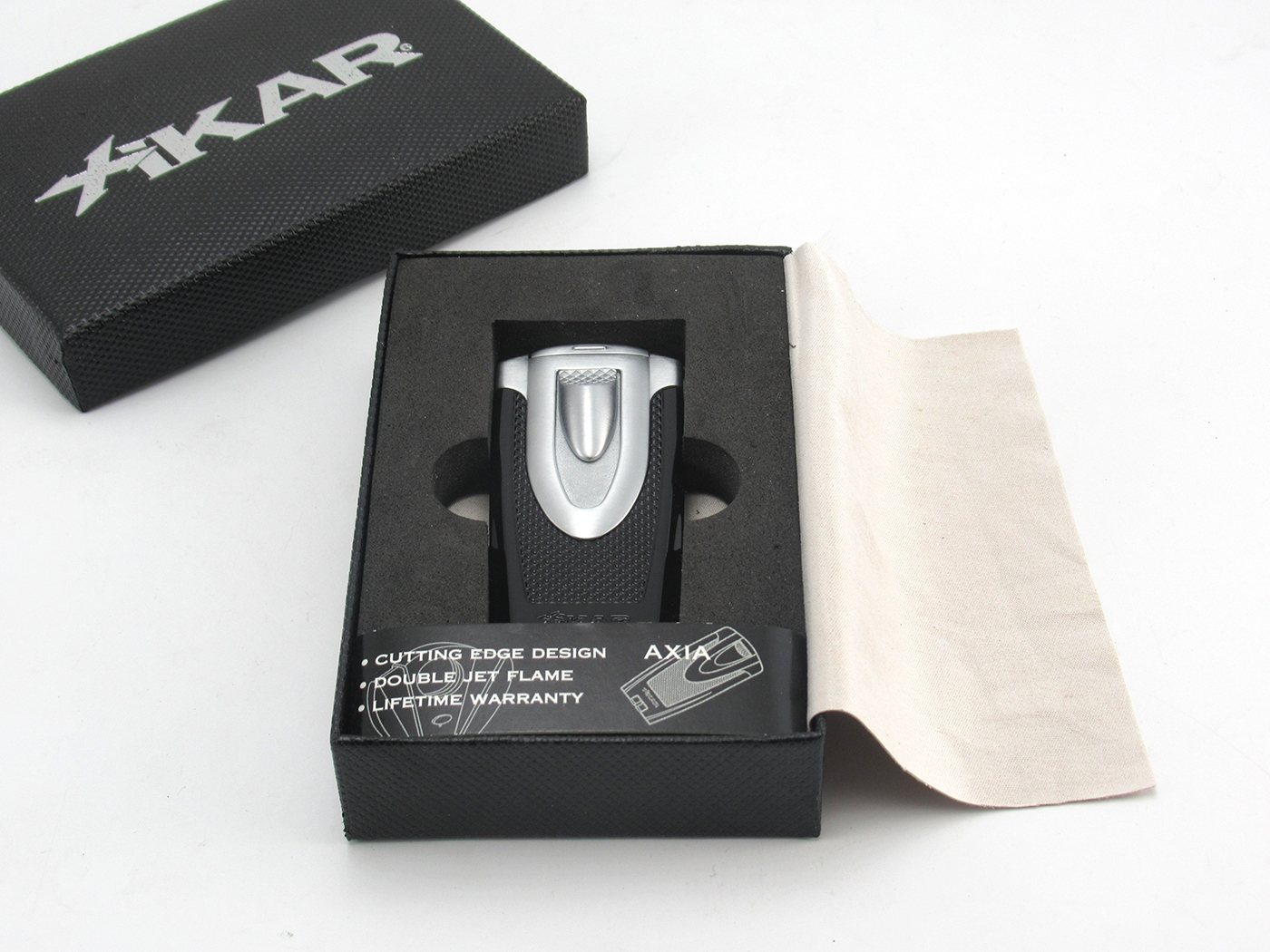 Axia Dual Jet Flame Cigar Lighter by Xikar in Black - Image 2