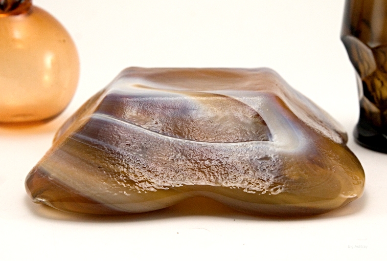 Vintage Glass Ashtray in Caramel Slag by Imperial USA - Image 4