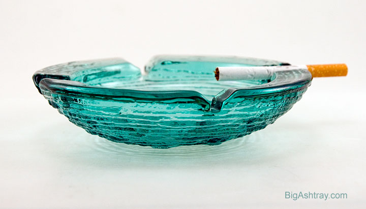 Cool Aqua Blue Soreno 1970s Glass Ashtray