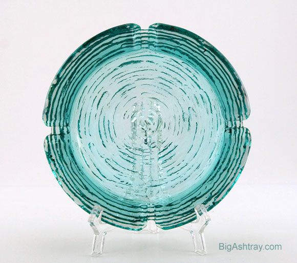 Cool Aqua Blue Soreno 1970s Glass Ashtray - Image 2
