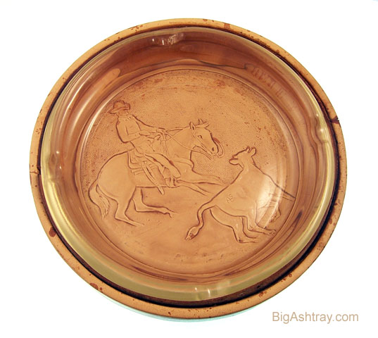 Cowboy Leather and Glass Cigar Ashtray - Image 2