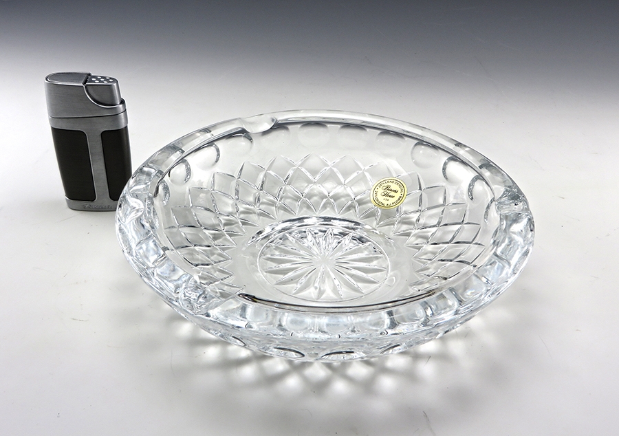 Vintage Lead Crystal Ashtray by Princess House with Sticker