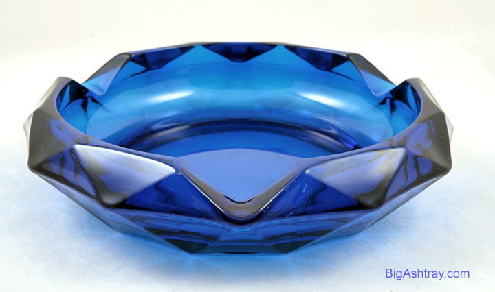 Dark Sapphire Blue Diamond Facet Cut Cigar Ashtray