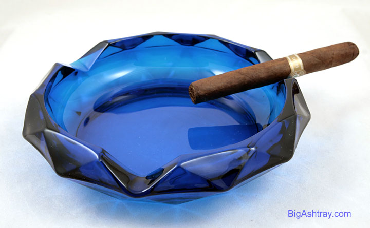 Dark Sapphire Blue Diamond Facet Cut Cigar Ashtray - Image 3