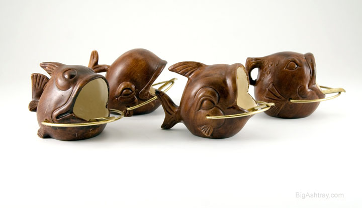 Dated 1960s Set of Individual Fish Ashtrays - Image 2