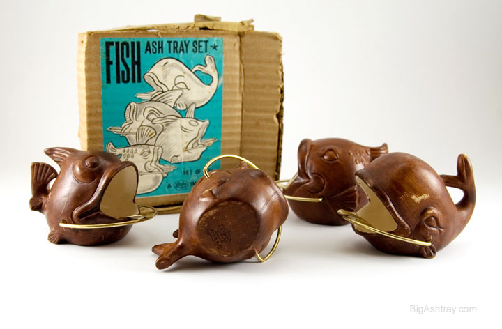 Dated 1960s Set of Individual Fish Ashtrays
