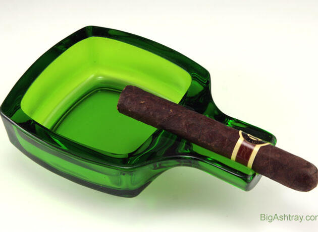 Depression Era Quality Glass Single Rest Cigar Ashtray