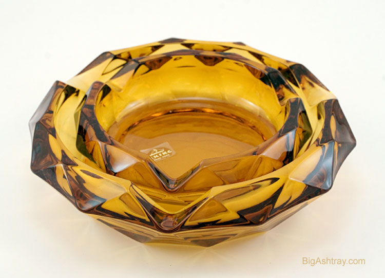 Large Cigar Ashtray Vintage Amber Glass by Viking USA - Image 6
