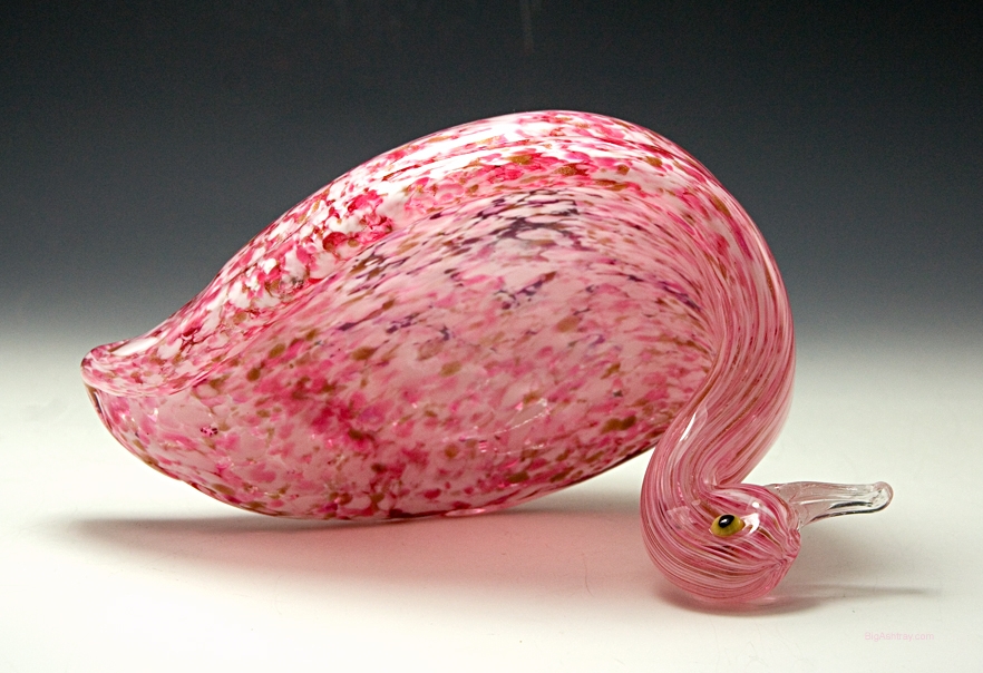 Vintage Hand Blown Glass Ashtray Speckled Duck - Image 2