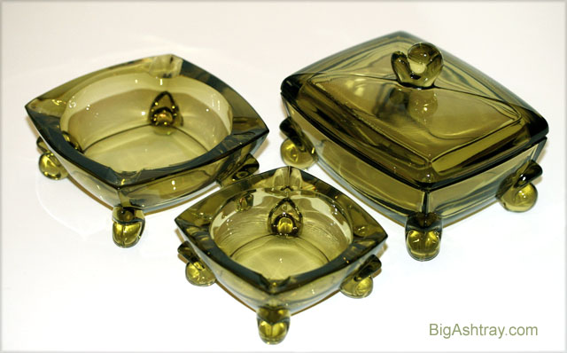 Duncan Miller Patio Line Glass Box and Ashtray Set