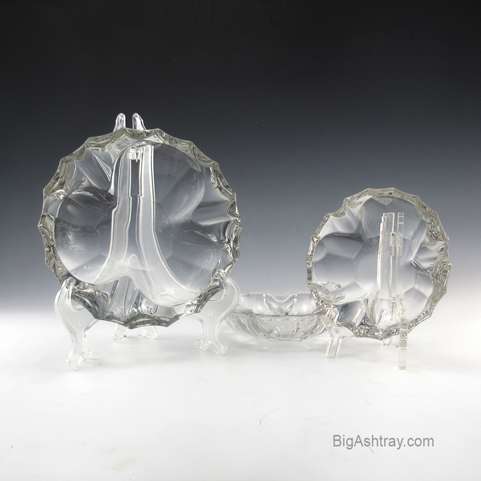 Elegant Crystal Ashtray Set by Tiffin U.S.A. 1950s