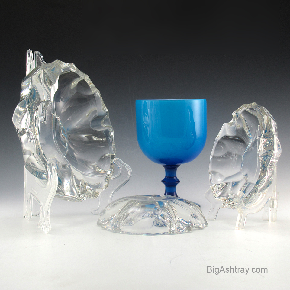 Elegant Crystal Ashtray Set by Tiffin U.S.A. 1950s - Image 6