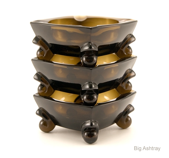 Quality Glass Ashtrays by Duncan Miller in Chestnut