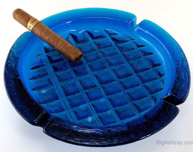 Extreme Cigar Ashtray in Blenko Blue Art Glass