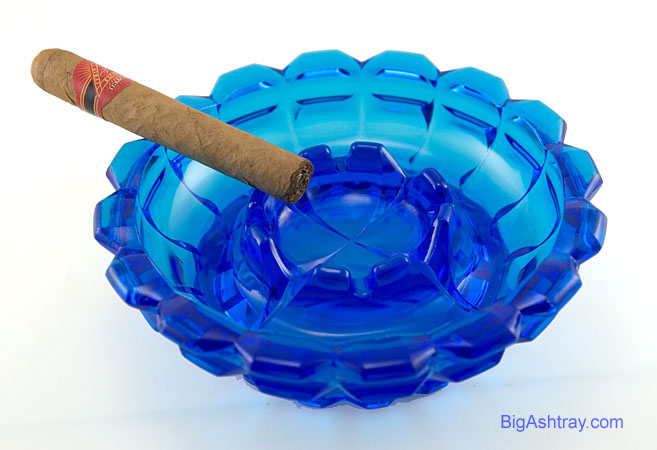Fenton Art Glass Blue Valencia Multi-Use Ashtray - Image 2