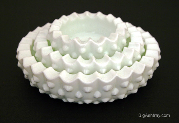Fenton Art Glass Hobnail Stacking Ashtrays - Image 2