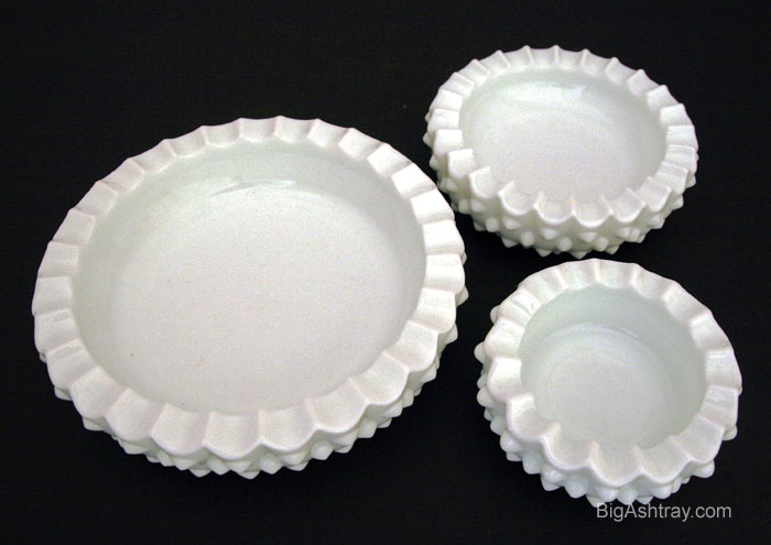Fenton Art Glass Hobnail Stacking Ashtrays - Image 3