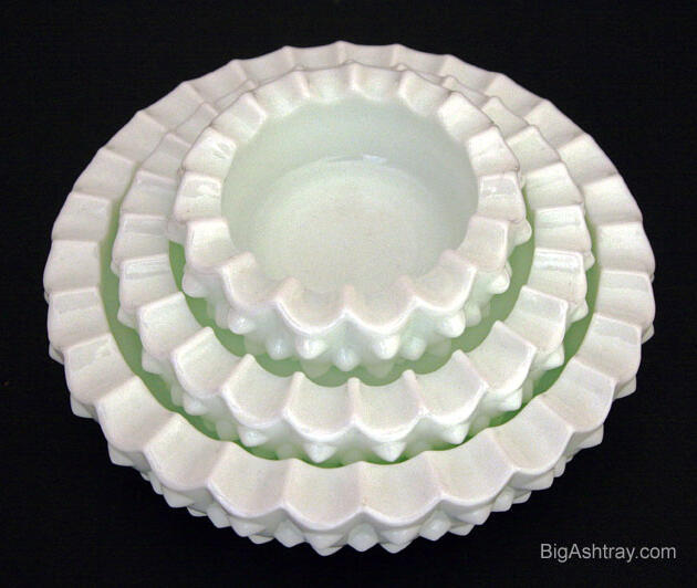 Fenton Art Glass Hobnail Stacking Ashtrays