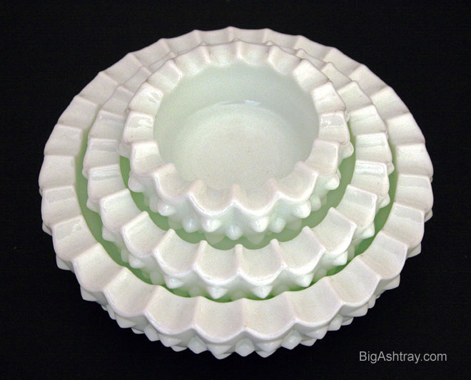 Fenton Art Glass Hobnail Stacking Ashtrays