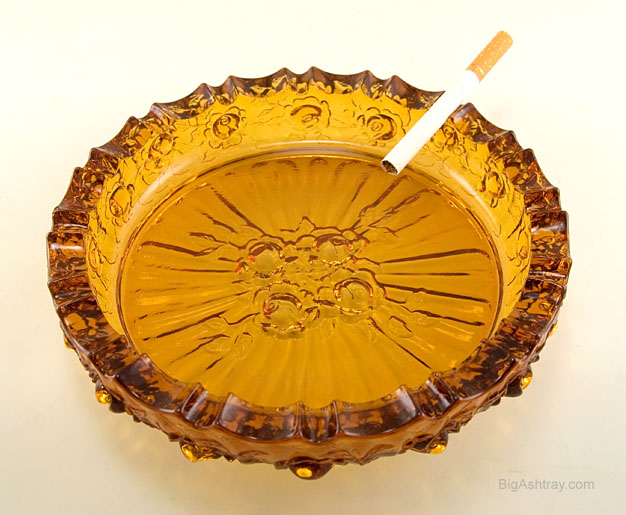 Fenton Art Glass Rose pattern ashtray from the 1960s