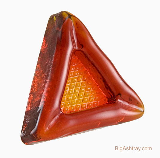 Fire Amber Art Glass Ashtray by Blenko