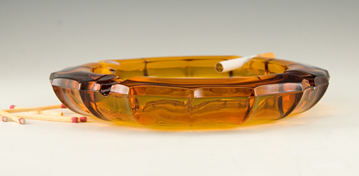 Fostoria Coin Amber Glass Ashtray - Image 3