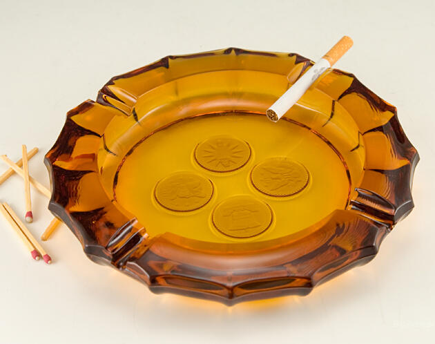Fostoria Coin Amber Glass Ashtray