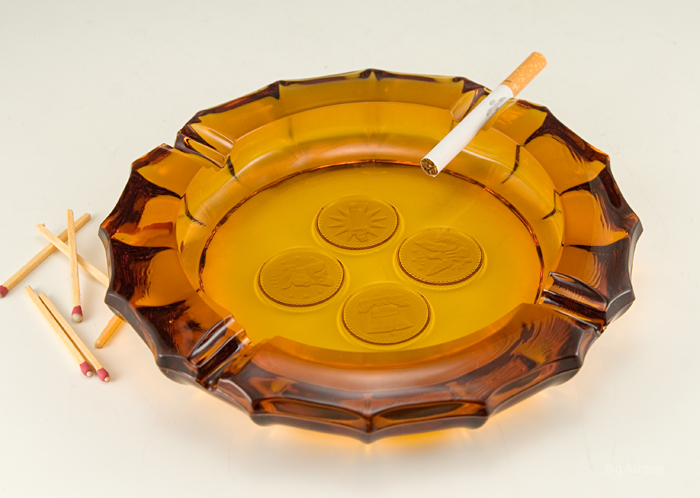 Fostoria Coin Amber Glass Ashtray