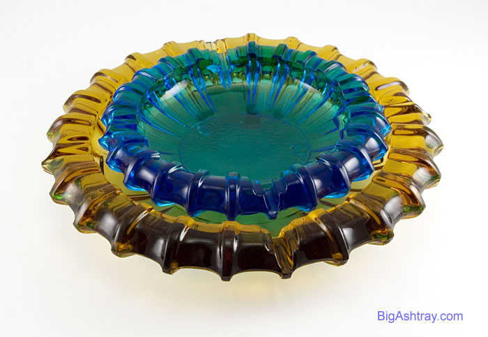 Fostoria Dual Rest Heavy Glass Ashtray Set