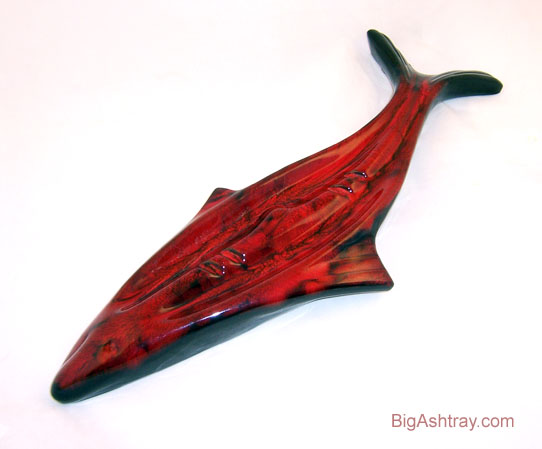 Giant Vintage Art Pottery Fish Ashtray