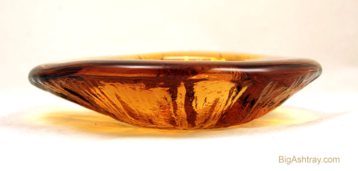 Glowing Amber Volcano Art Glass Ash Bowl by Blenko - Image 2
