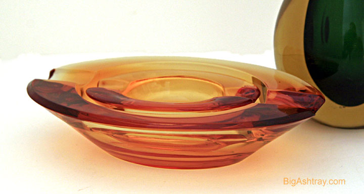 Golden Banana Art Glass Ashtray Set
