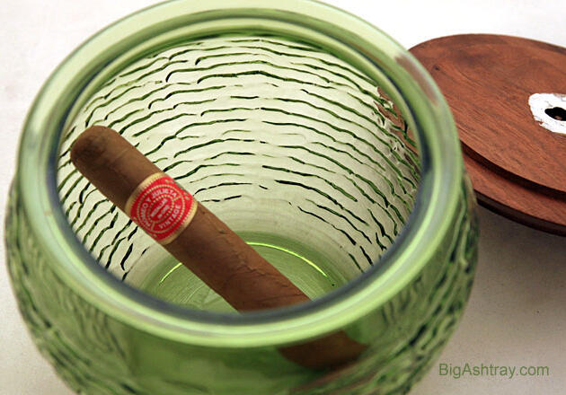 Green Soreno Glass Tobacco Canister
