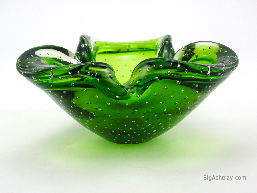 Murano Cased Glass Ashtray with Concentric Bubbles - Image 3