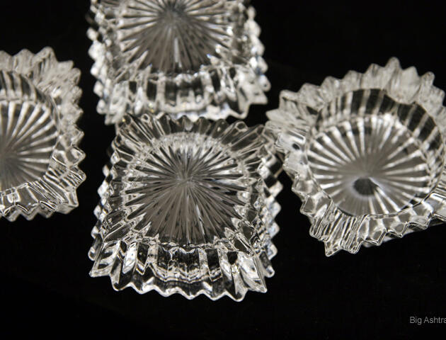 Heisey Ridgeleigh Crystal Ashtray Set of 3