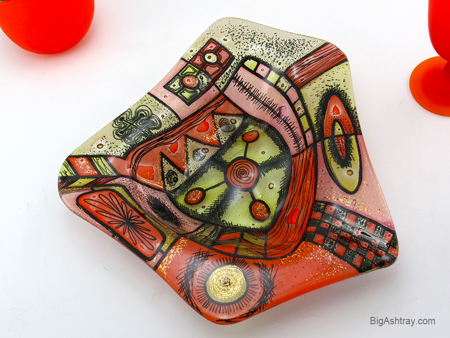 Higgins Ashtray Mid-Century Modern Art Sunset - Image 3
