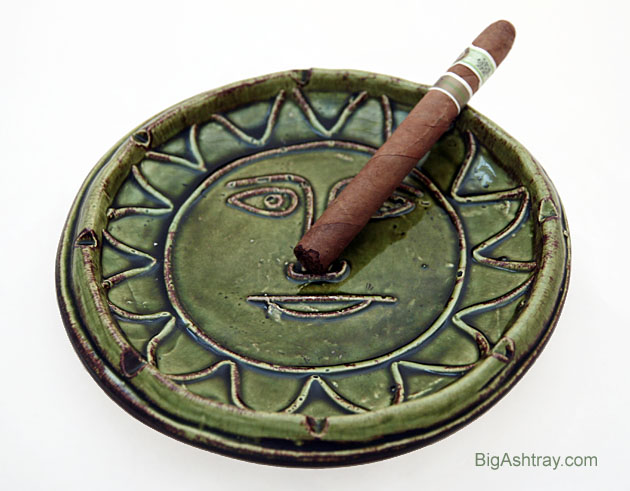 Hippie Decor Stoneware Sun Face Patio Ashtray