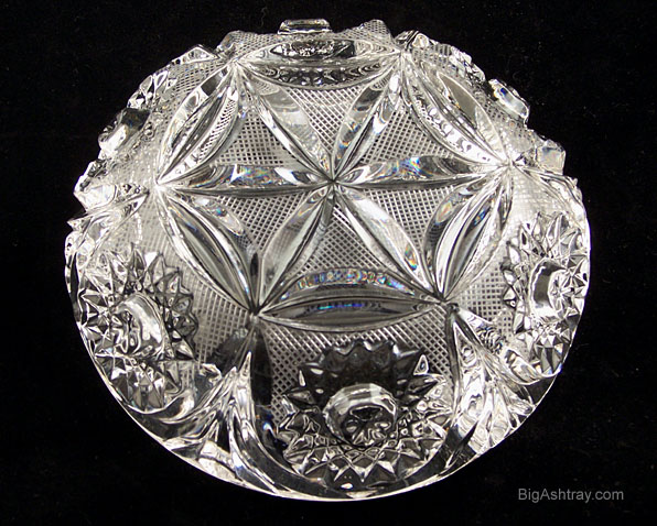Hobstar and Web Cut Crystal Cigar Ashtray - Image 3