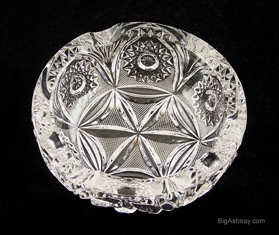 Hobstar and Web Cut Crystal Cigar Ashtray - Image 2