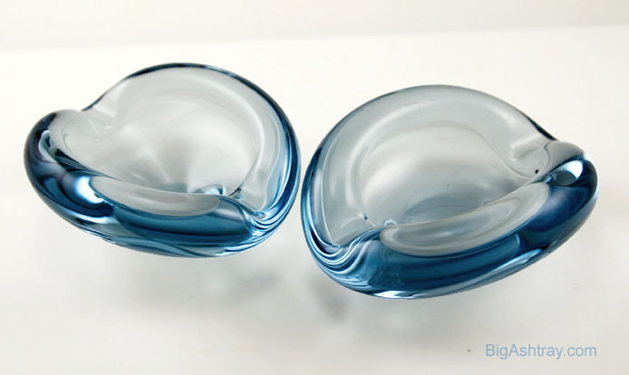 Holmegaard Sapphire Clam Shell Set 1950s Modernist - Image 4
