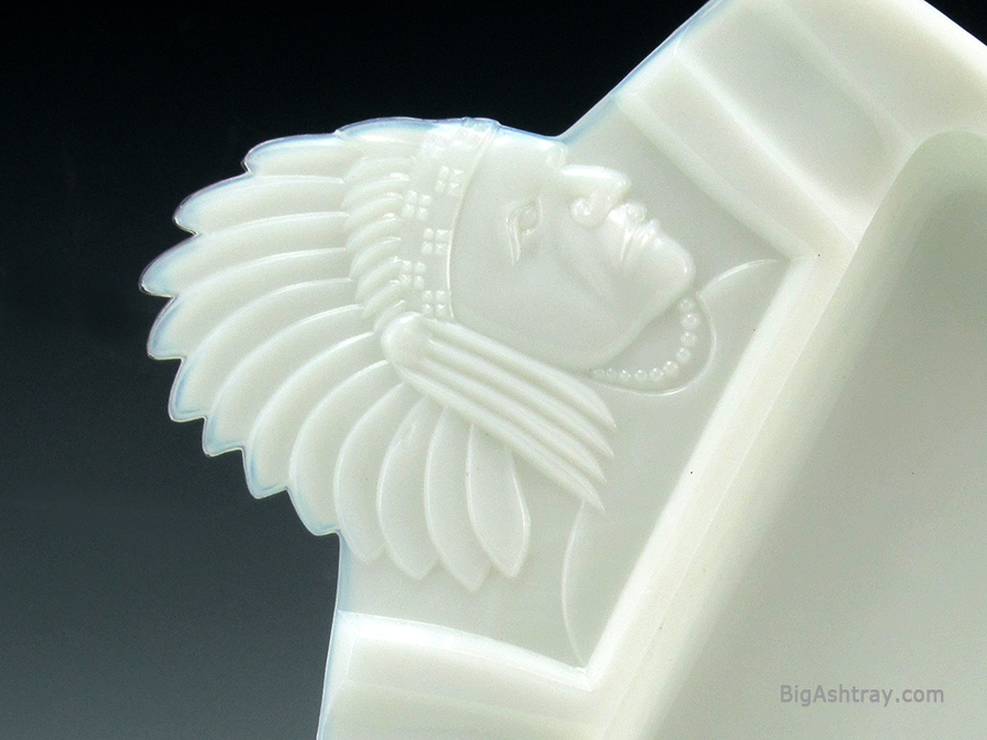 Indian Head Arrowhead Ashtray in Milk Glass - Image 2