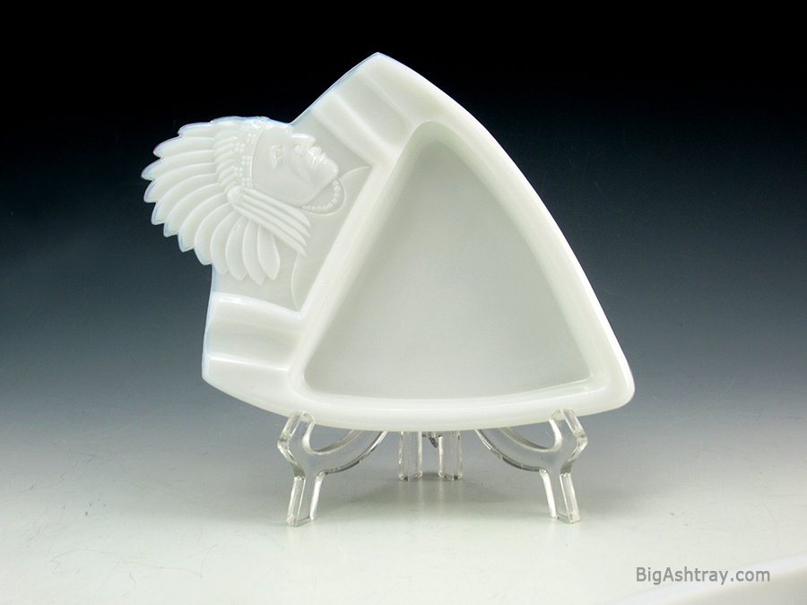 Indian Head Arrowhead Ashtray in Milk Glass
