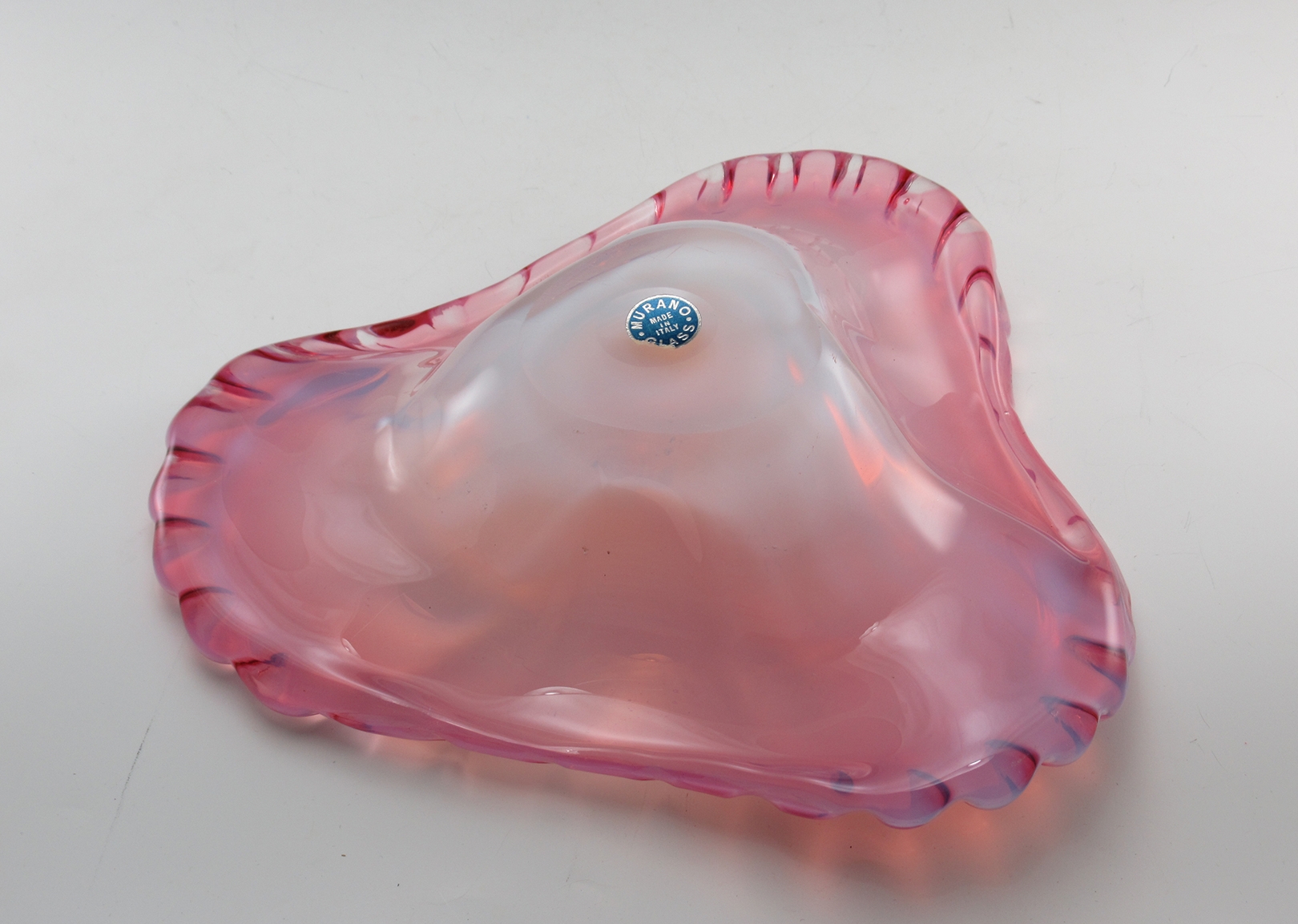 Vintage Fratelli Toso Pink Opaline Centerpiece Ashtray - Image 7