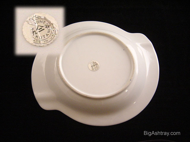 Kutani Handpainted Porcelain 1950s Large Ashtray - Image 3