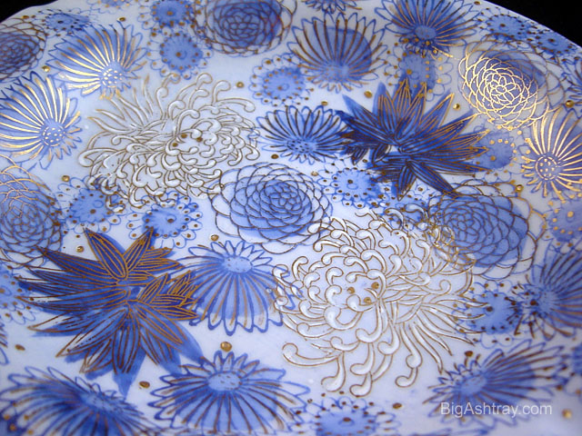 Kutani Handpainted Porcelain 1950s Large Ashtray - Image 2