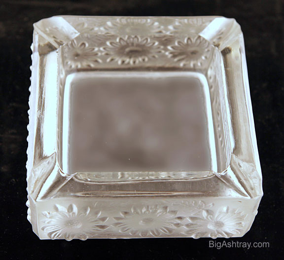 Marguerites Carved Glass Rosice Ashtray