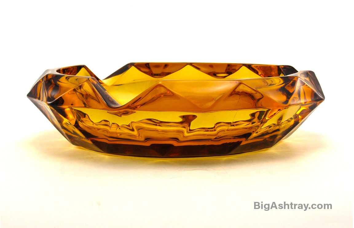 Large Cigar Ashtray Vintage Amber Glass by Viking USA - Image 2
