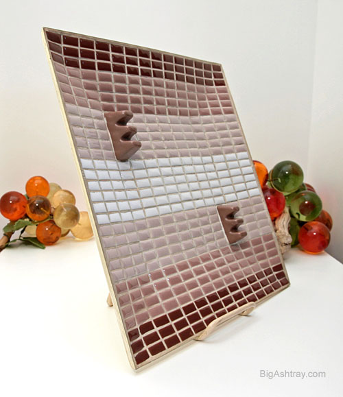 Large Outdoor Ashtray with Inlaid Tile and Raised Rests - Image 3