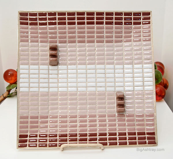 Large Outdoor Ashtray with Inlaid Tile and Raised Rests